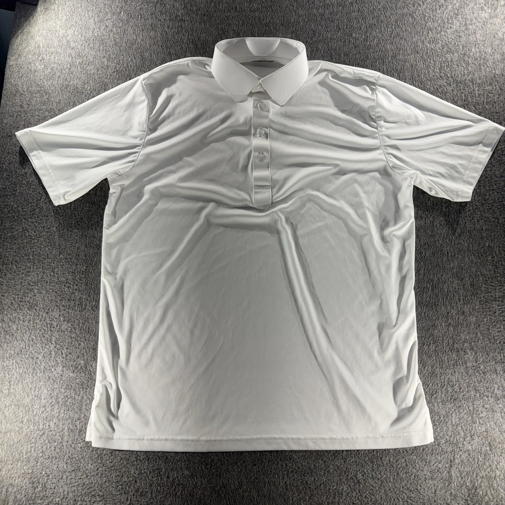 Collars and Co Men's Dress Collar Stretch Polo Shirt Size L Relaxed White Office